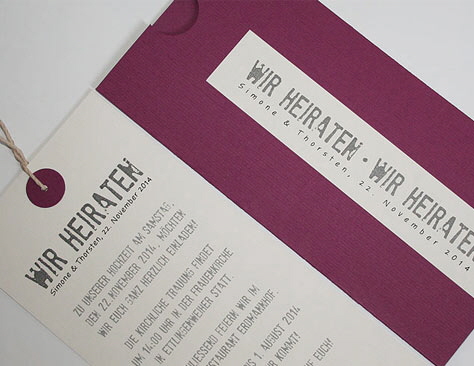 Hochzeitskarten lila