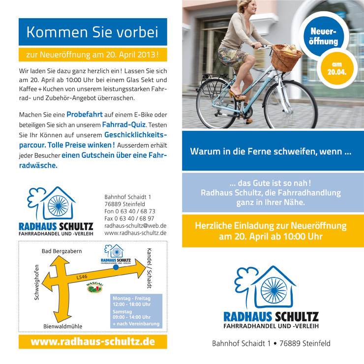 Flyer Radhaus zur Eröffnung