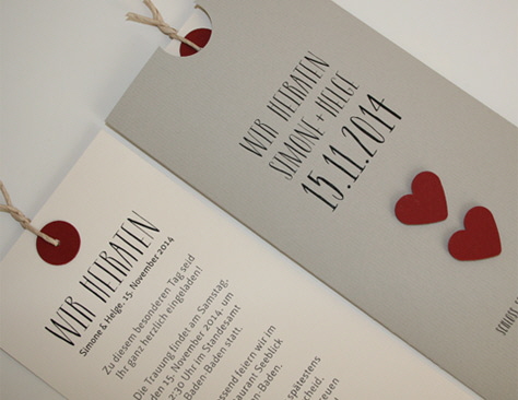 Hochzeitskarte grau  LOFTY