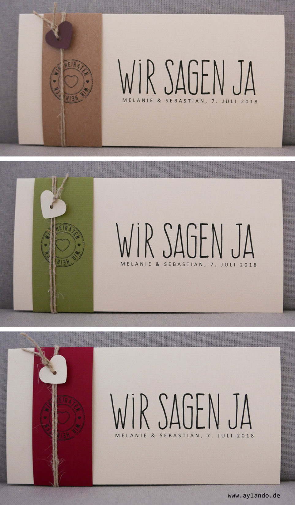 Hochzeitskarten Naturpapier FELINA