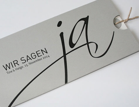 Hochzeitskarte grau  JA