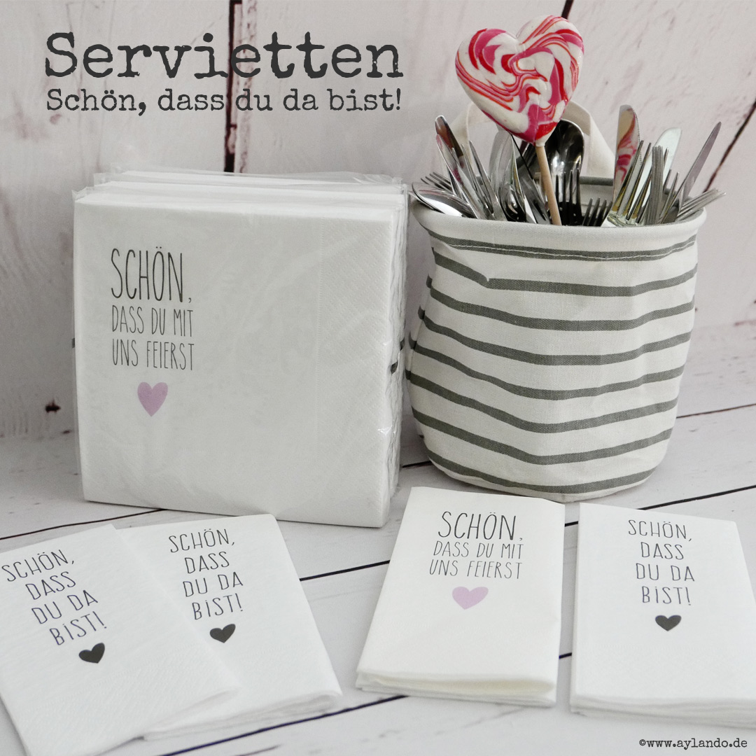 Hochzeitsserviettten Schön, dass du da bist.