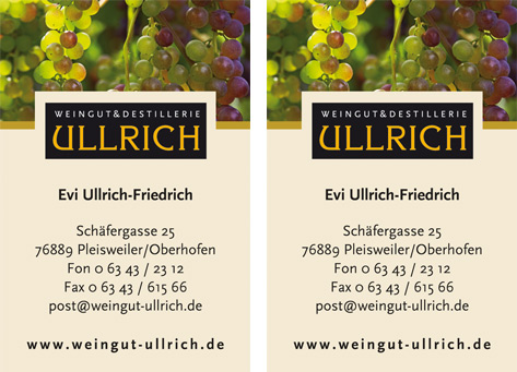 Visitenkartenerstellung für Weingut