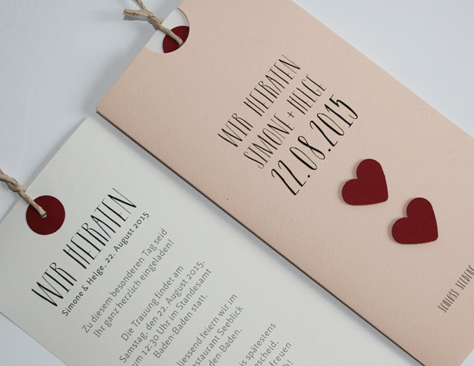 Hochzeitskarte rosa LOFTY