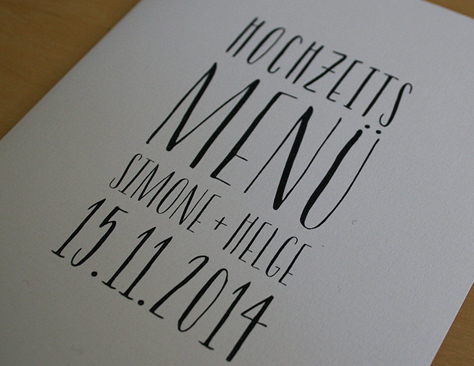 Menükarte Hochzeit LOFTY